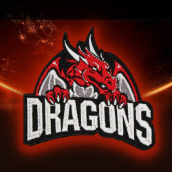 Patch thermocollant / Velcro Fire brodé Dragon rouge # 1